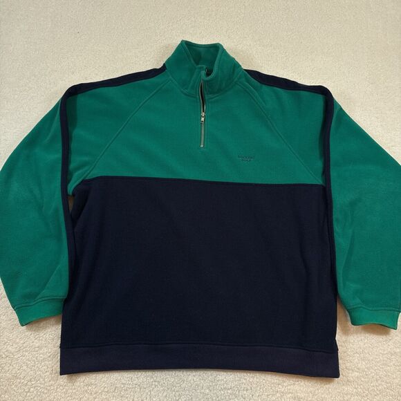 Vintage Dockers Golf 1/4 Zip Fleece Men's Size XL Made in USA 90s Y2K Blue Green - Picture 1 of 9